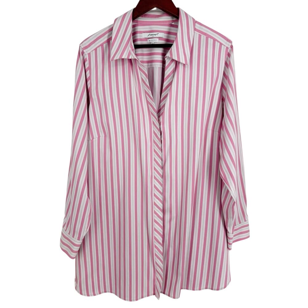 Foxcroft STRETCHY Plus Size 18W Womens Pink Formal Blouse Shirt Top Business